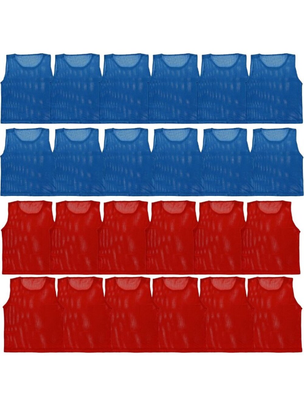 Youth Sports Pinnies Set of 12/24 - Lightweight Mesh Practice Vests for